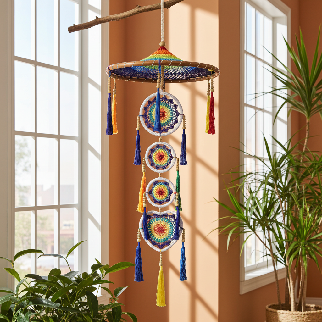 Large Vivid Rainbow Dream Catcher