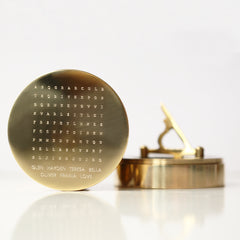 Personalised Handcrafted Word Search Sundial Compass | Modern Font Engraving | A Personal Gift