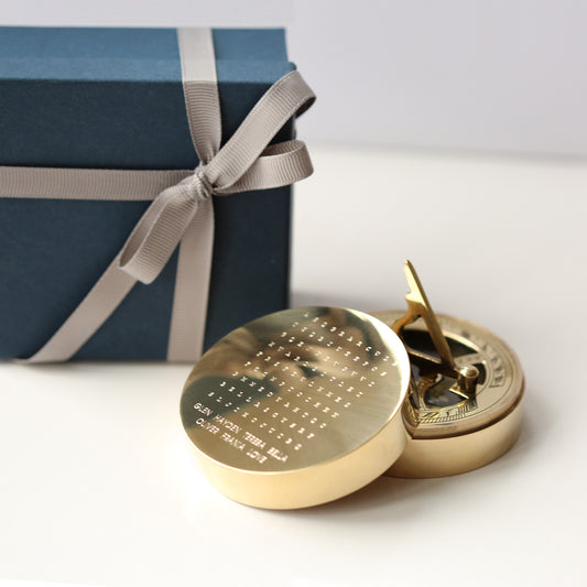 Personalised Handcrafted Word Search Sundial Compass | Modern Font Engraving | A Personal Gift