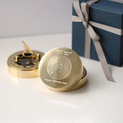 Personalised Handcrafted Planets Aligned Nautical Sundial Compass | Modern Font Engraving | A Personal Gift