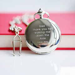 Personalised Handcrafted Dual Opening Pocket Watch | Modern Font Engraving | A Personal Gift
