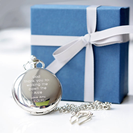 Personalised Handcrafted Roman Skeleton Pocket Watch | Modern Font Engraving | A Personal Gift