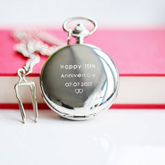 Personalised Handcrafted Roman Skeleton Pocket Watch | Modern Font Engraving | A Personal Gift