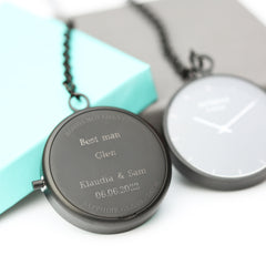 Personalised Handcrafted Pocket Watch By Architect London | Modern Font Engraving | A Personal Gift