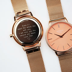 Personalised Ladies Blanc Handcrafted Watch By Architect London | Modern Font Engraving | A Personal Gift