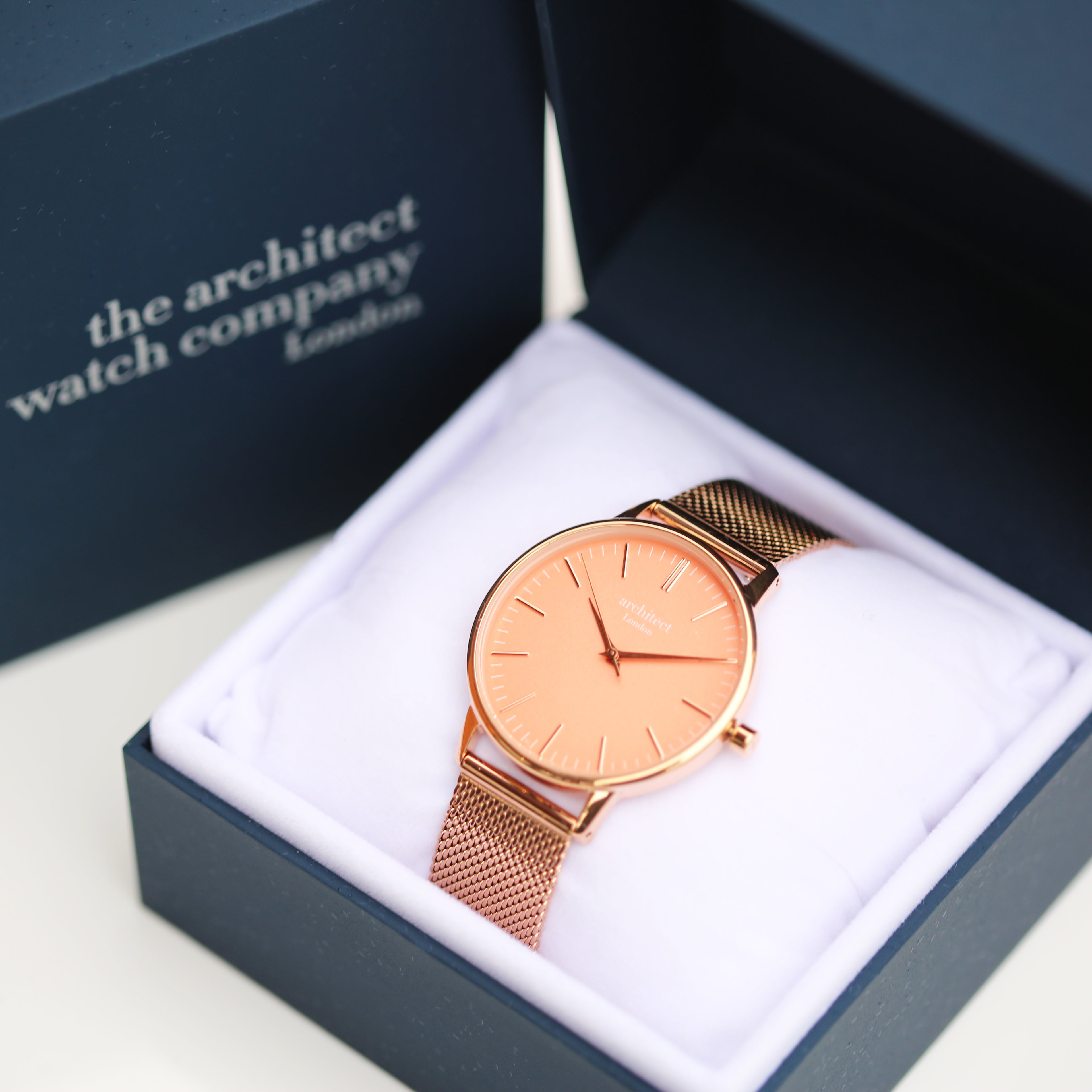 Personalised Ladies Blanc Handcrafted Watch By Architect London | Modern Font Engraving | A Personal Gift