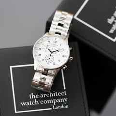 Personalised Men's Endeavour Luxury Handcrafted Swiss Made Watch By Architect London | Modern Font Engraving | A Personal Gift