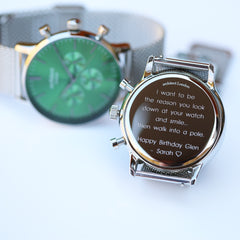 Personalised Men's Motivator Luxury Handcrafted Chronograph Watch By Architect London | Modern Font Engraving | A Personal Gift