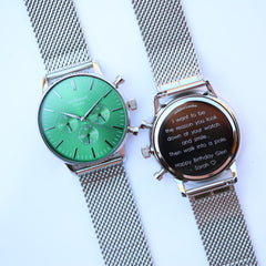 Personalised Men's Motivator Luxury Handcrafted Chronograph Watch By Architect London | Modern Font Engraving | A Personal Gift