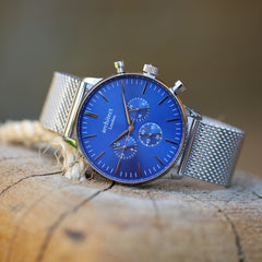 Personalised Men's Motivator Luxury Handcrafted Chronograph Watch By Architect London | Modern Font Engraving | A Personal Gift