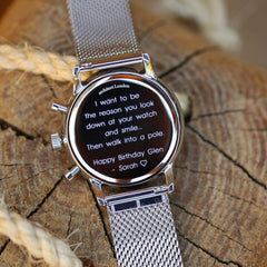 Personalised Men's Motivator Luxury Handcrafted Chronograph Watch By Architect London | Modern Font Engraving | A Personal Gift