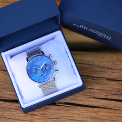 Personalised Men's Motivator Luxury Handcrafted Chronograph Watch By Architect London | Modern Font Engraving | A Personal Gift