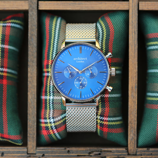 Personalised Men's Motivator Luxury Handcrafted Chronograph Watch By Architect London | Modern Font Engraving | A Personal Gift