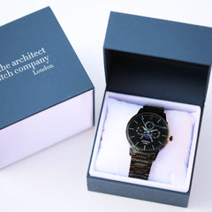 Personalised Men's Apollo Handcrafted Watch By Architect London | Modern Font Engraving | A Personal Gift