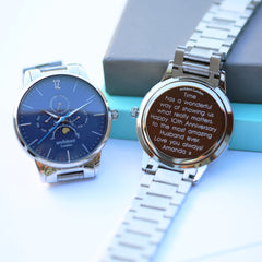 Personalised Men's Apollo Handcrafted Watch By Architect London | Modern Font Engraving | A Personal Gift