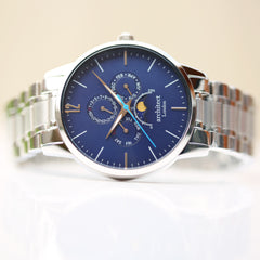 Personalised Men's Apollo Handcrafted Watch By Architect London | Modern Font Engraving | A Personal Gift