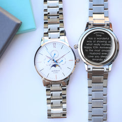 Personalised Men's Apollo Handcrafted Watch By Architect London | Modern Font Engraving | A Personal Gift