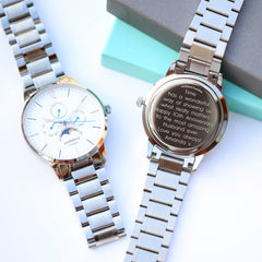 Personalised Men's Apollo Handcrafted Watch By Architect London | Modern Font Engraving | A Personal Gift