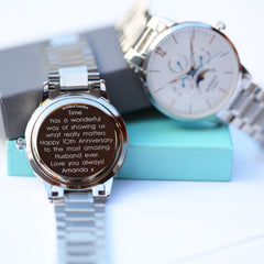 Personalised Men's Apollo Handcrafted Watch By Architect London | Modern Font Engraving | A Personal Gift