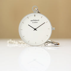 Personalised Handcrafted Pocket Watch By Architect London | Modern Font Engraving | A Personal Gift