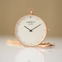 Personalised Handcrafted Pocket Watch By Architect London | Modern Font Engraving | A Personal Gift