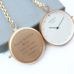 Personalised Handcrafted Pocket Watch By Architect London | Modern Font Engraving | A Personal Gift