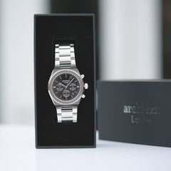 Personalised Men's Orbix Luxury Handcrafted Watch By Architect London | Modern Font Engraving | A Personal Gift