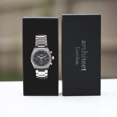 Personalised Men's Orbix Luxury Handcrafted Watch By Architect London | Modern Font Engraving | A Personal Gift