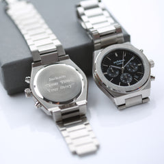 Personalised Men's Orbix Luxury Handcrafted Watch By Architect London | Modern Font Engraving | A Personal Gift