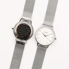 Personalised Ladies Blanc Handcrafted Watch By Architect London | Modern Font Engraving | A Personal Gift