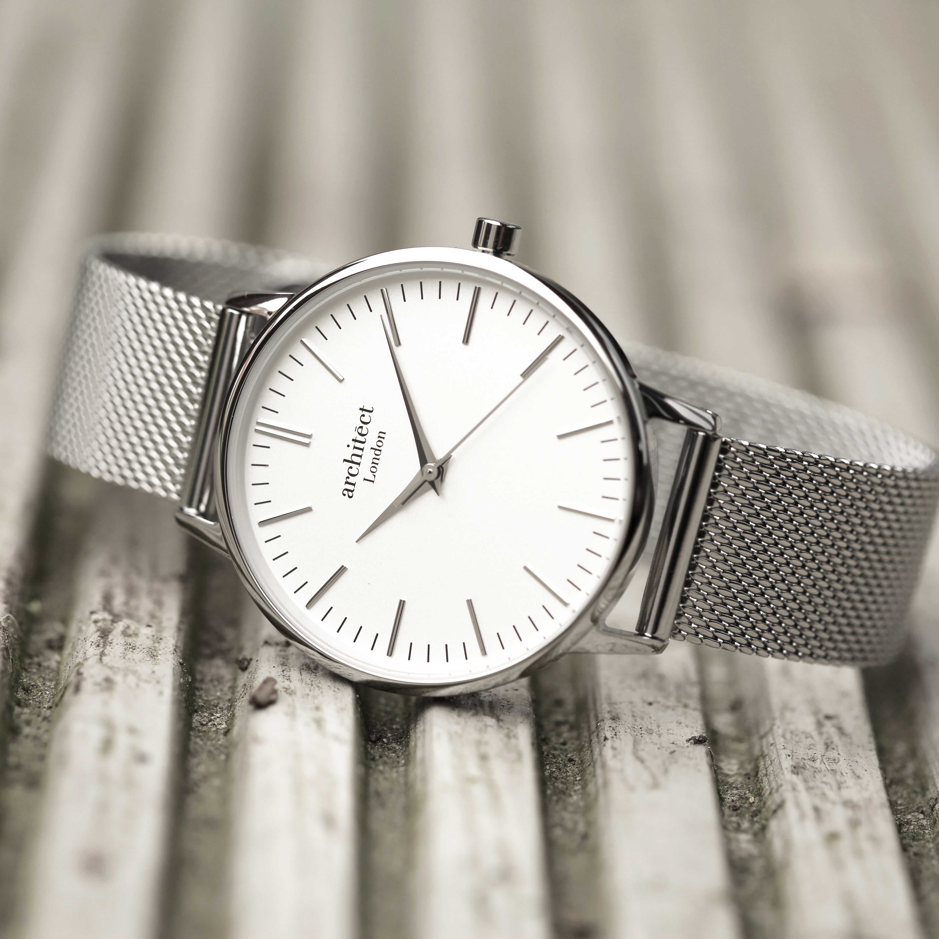 Personalised Ladies Blanc Handcrafted Watch By Architect London | Modern Font Engraving | A Personal Gift