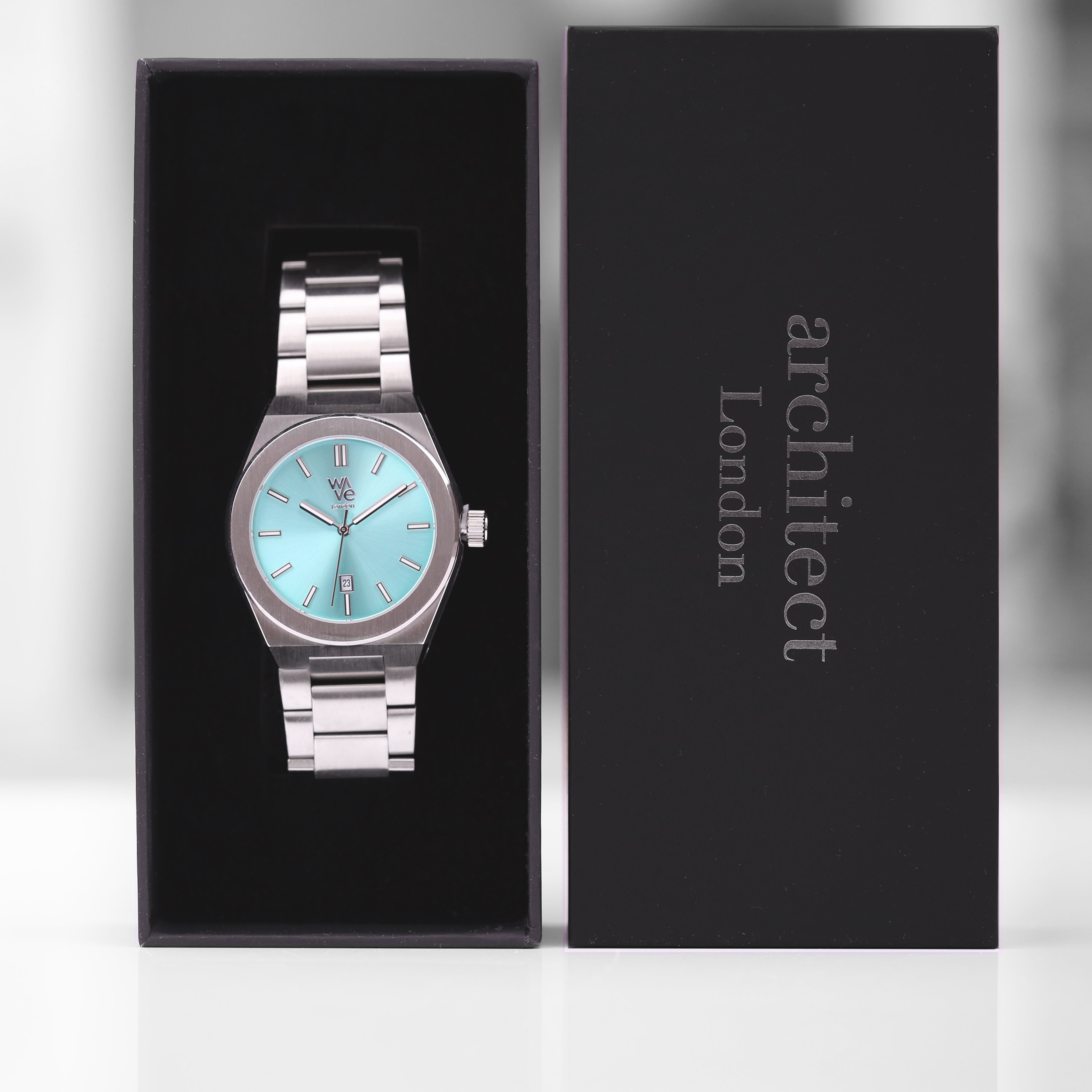 Personalised Wave by Architect London Handcrafted Watch | Modern Font Engraving | A Personal Gift