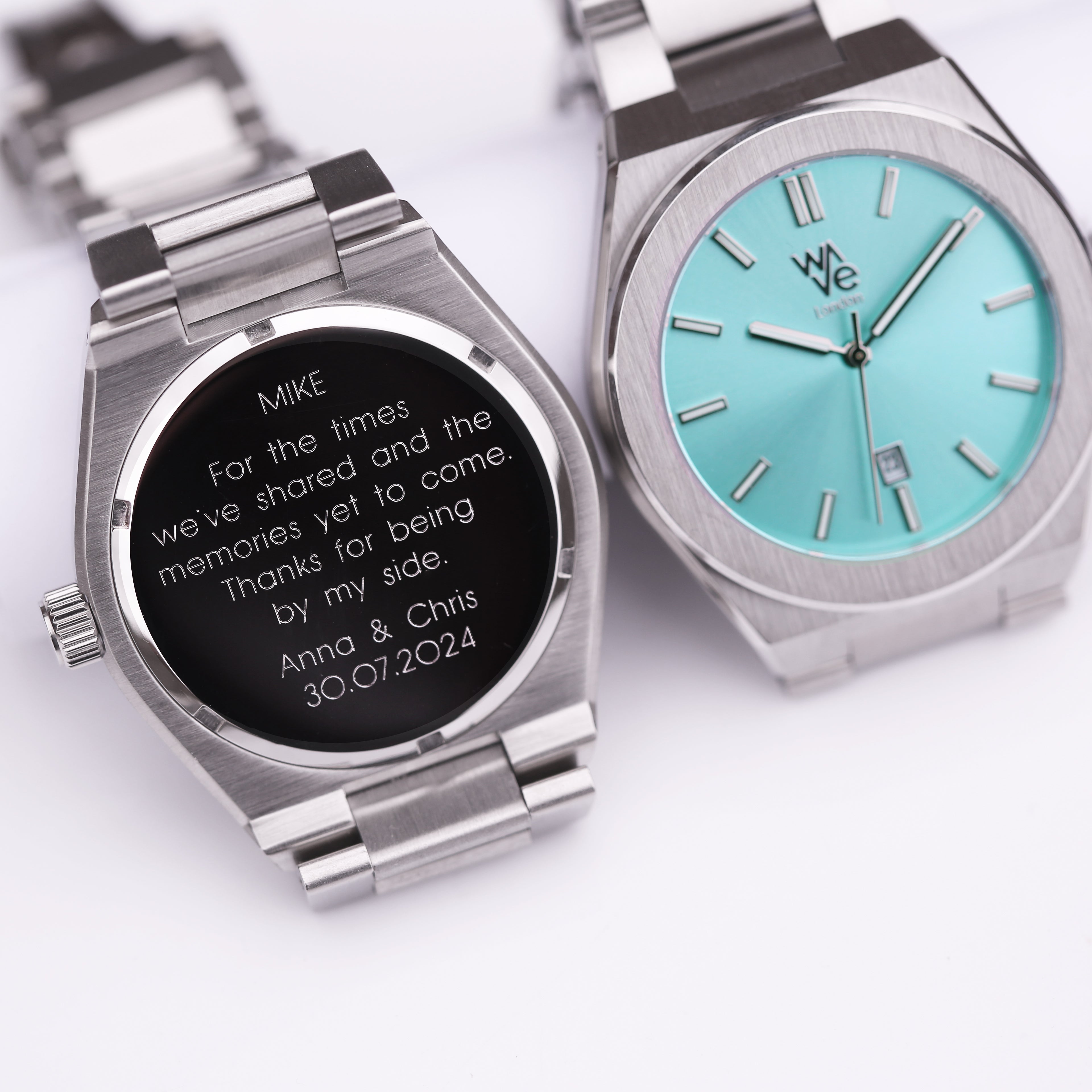 Personalised Wave by Architect London Handcrafted Watch | Modern Font Engraving | A Personal Gift