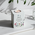Personalised Wild Flowers Tealight Holder| Custom Wooden Gift for Any Occasion