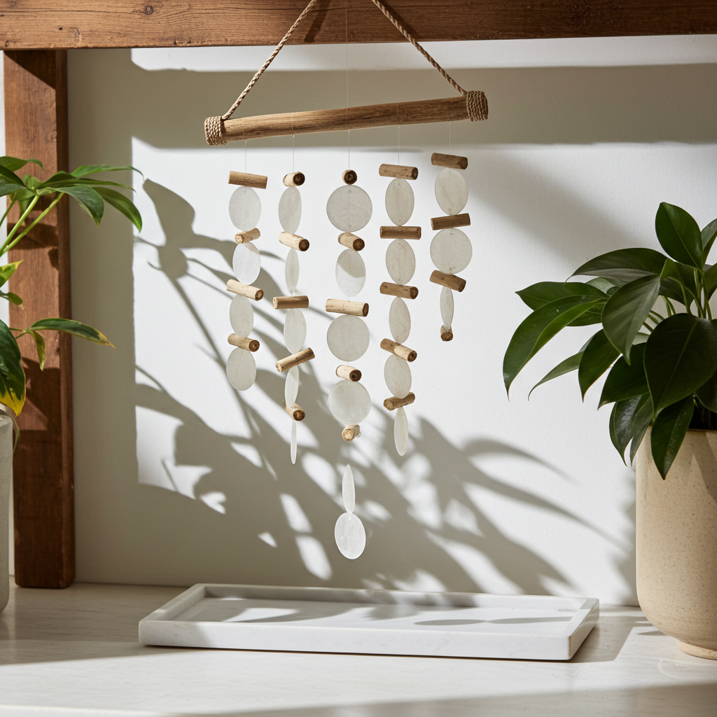 Pearl Effect Driftwood Wind Chimes