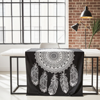 Black & White Double Bed Spread / Wall Art - Dream Catcher