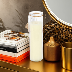 Sandalwood & Oud Leopard Print Candle 50-Hour Tube Candle in Stylish Abstract Jar Vegan Wax, Cosy Luxury Scent