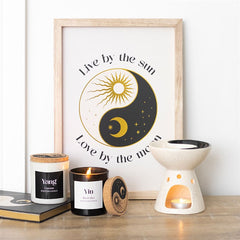 Yin Yang Candle Set Black Oud and Coconut Scents Set of 2 Complementary Candles for Balance, Relaxation & Energy