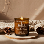 Personalised Amber Glass Vanilla Candle Jar | Custom Festive Keepsake Gift