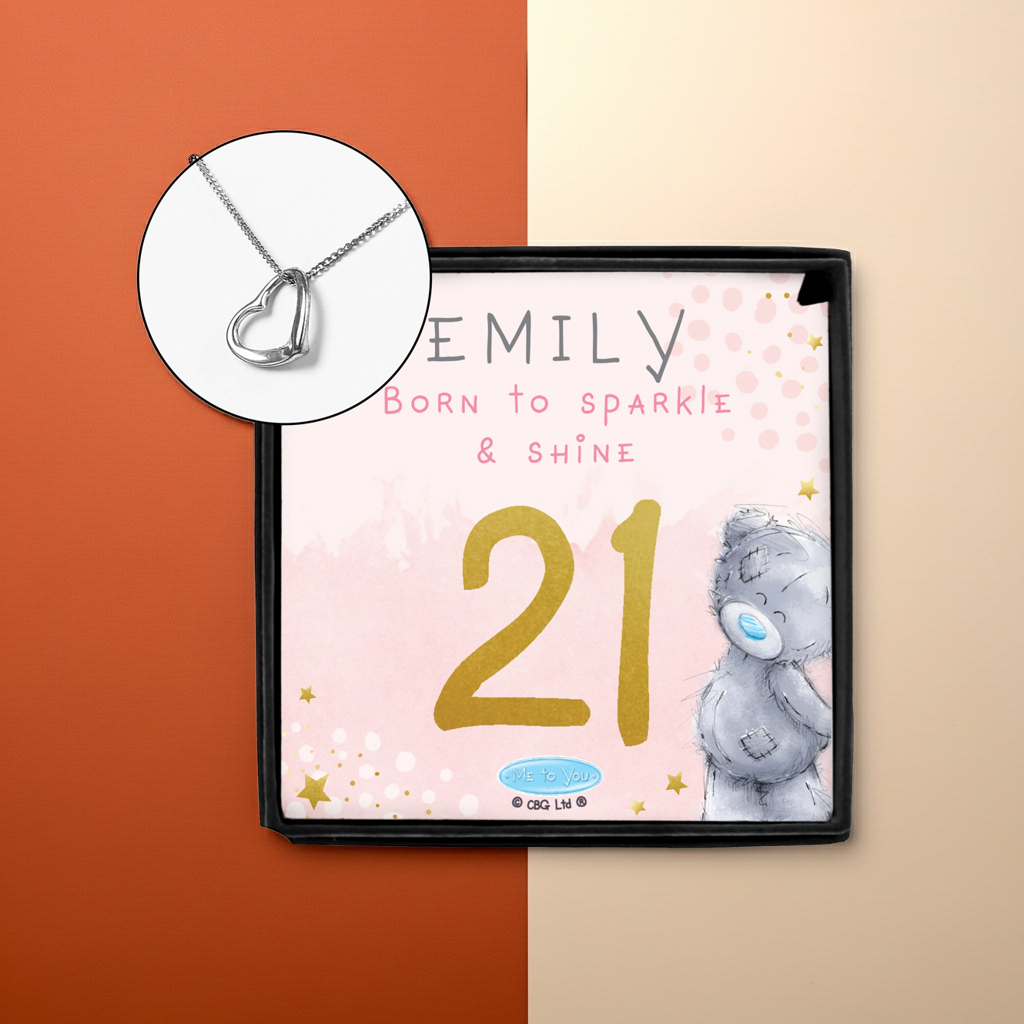 Personalised Me To You ‘Sparkle & Shine’ Necklace | Engraved Sentiment Box for Birthdays