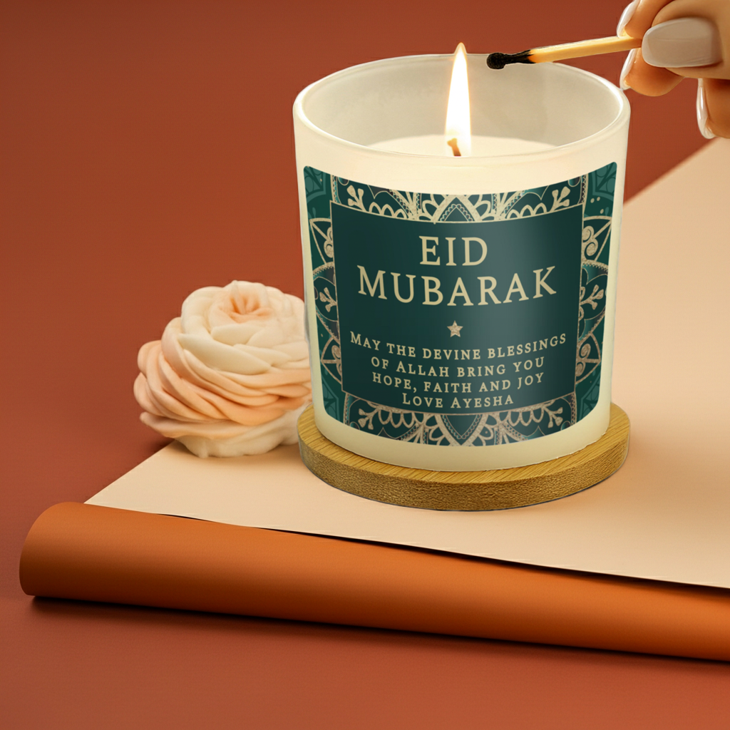Personalised Vanilla Jar Candle | Ramadan & Eid Gift - Artfully Curated Creations and identify whats in the image