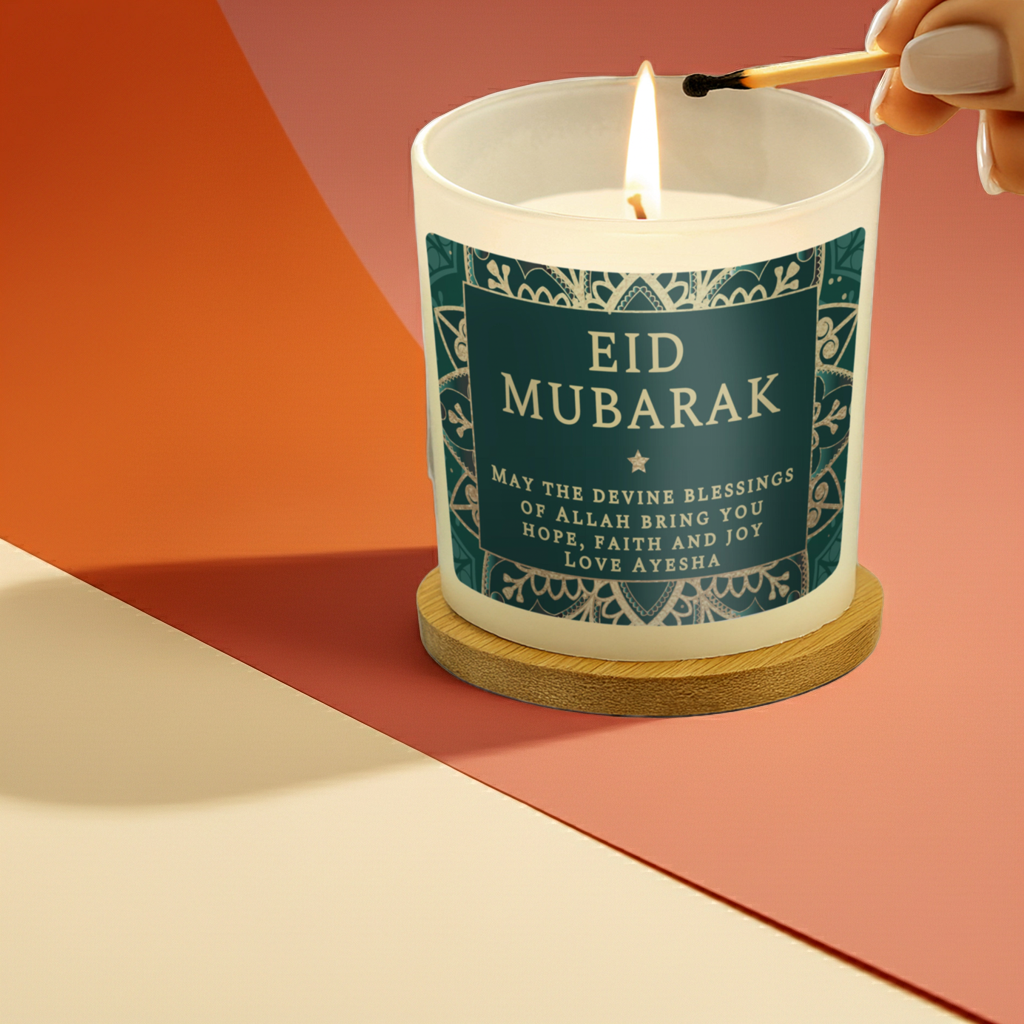 Personalised Vanilla Jar Candle | Ramadan & Eid Gift - Artfully Curated Creations and identify whats in the image