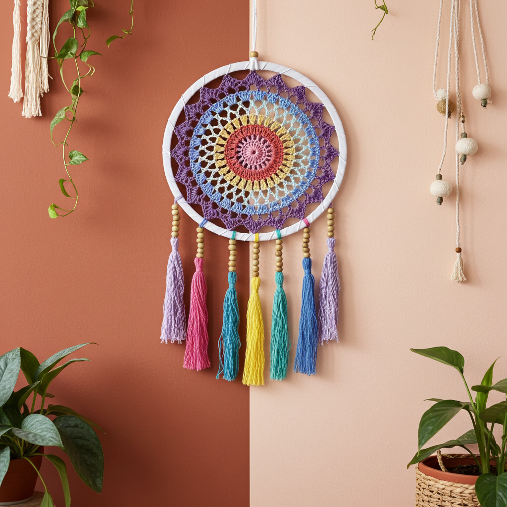 Small Pastel Rainbow Dream Catcher