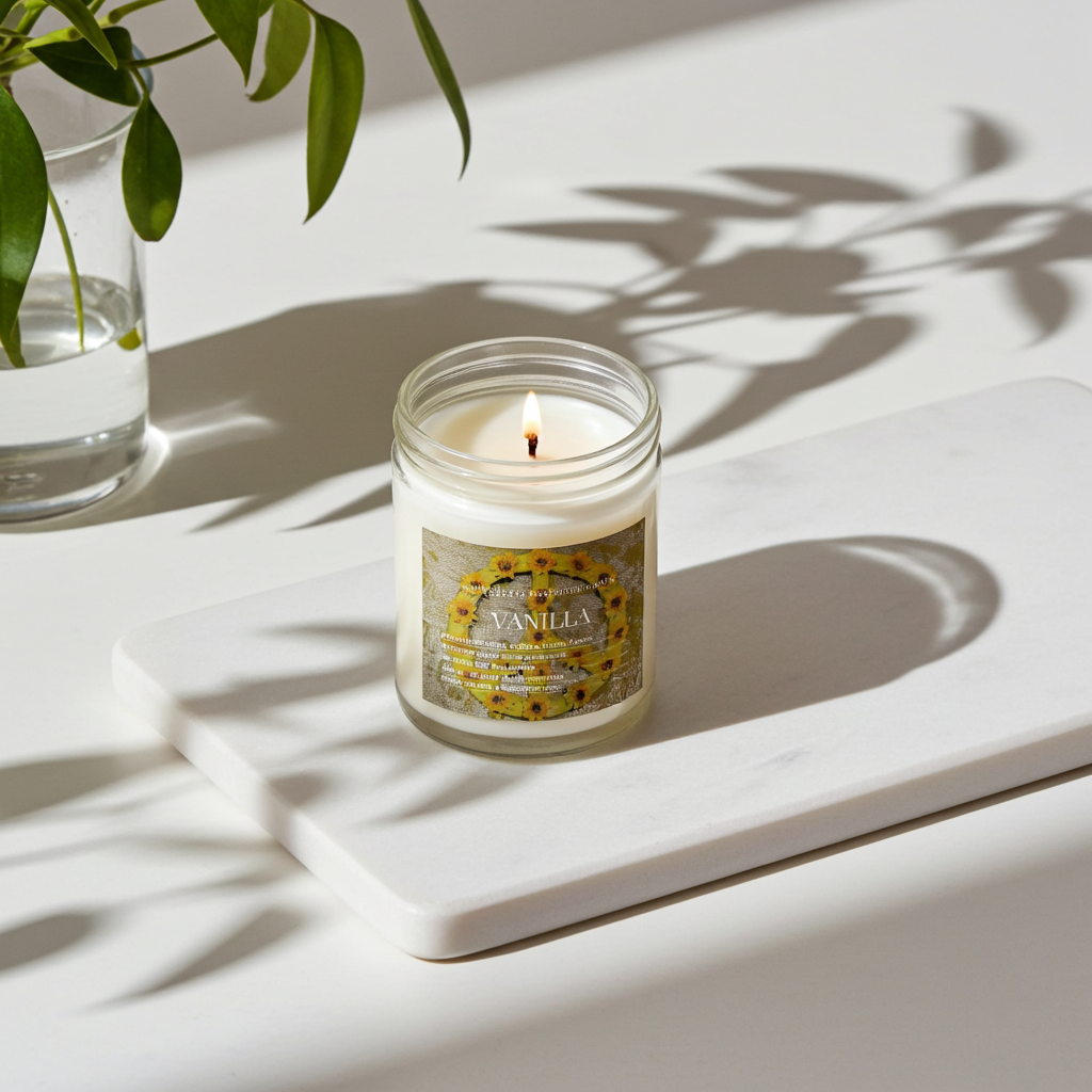 Art Soy Candle in Clear Glass Jar Handmade Scented Candle with Original Clay Artwork, Earthy Fragrance, wedding favour, Minimalist Home Décor - Artfully Curated Creations and identify whats in the image