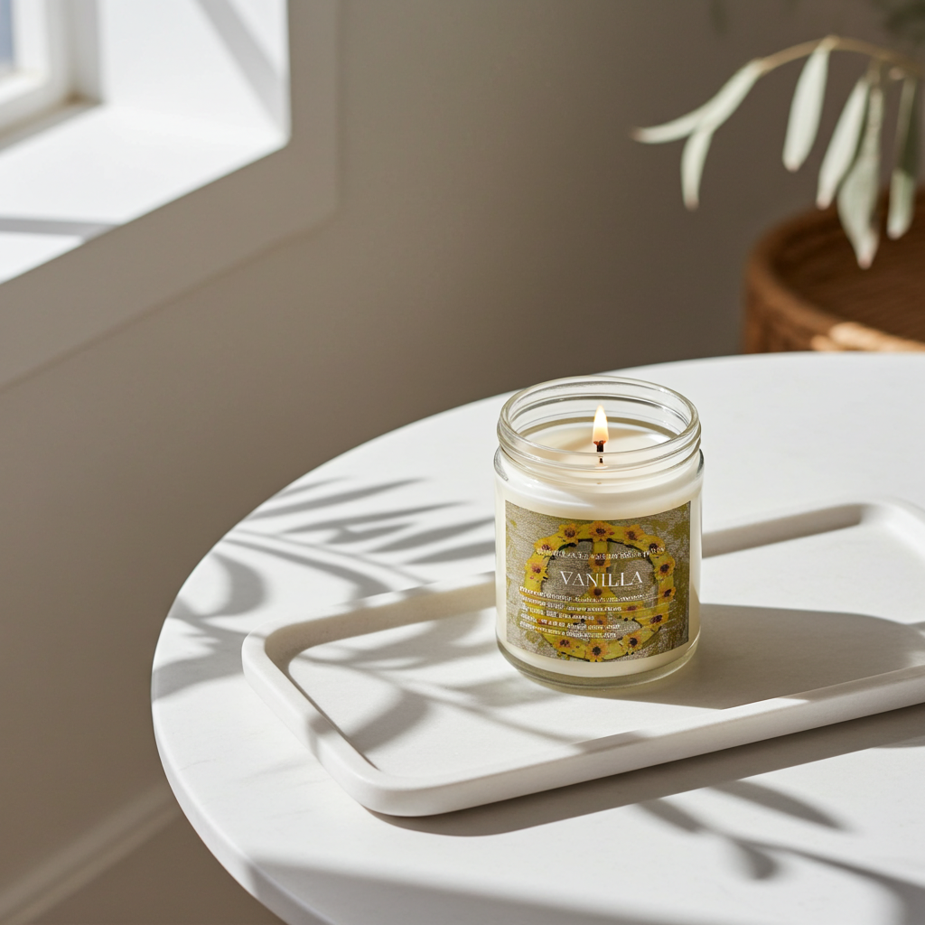 Art Soy Candle in Clear Glass Jar Handmade Scented Candle with Original Clay Artwork, Earthy Fragrance, wedding favour, Minimalist Home Décor - Artfully Curated Creations and identify whats in the image