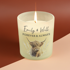 Personalised Highland Cow Vanilla Frosted Candle Jar | Custom Message Gift