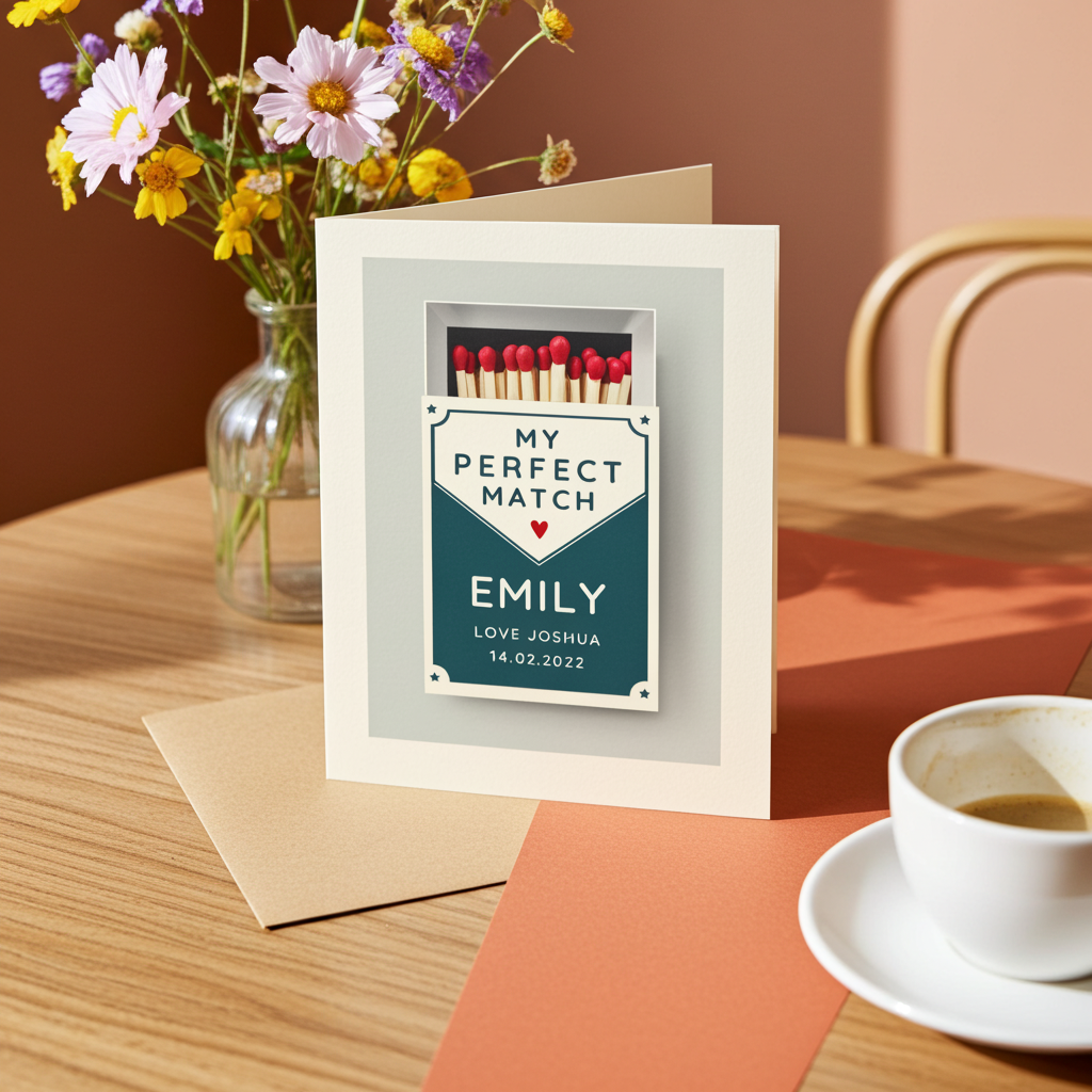 Personalised “My Perfect Match” Valentine’s Card | A Cute & Thoughtful Keepsake - Artfully Curated Creations and identify whats in the image