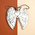 Hand Crafted 24cm Double Angel Wing With Heart