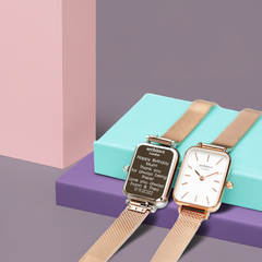 Personalised Ladies Lillie Handcrafted Watch By Architect London | Modern Font Engraving | A Personal Gift