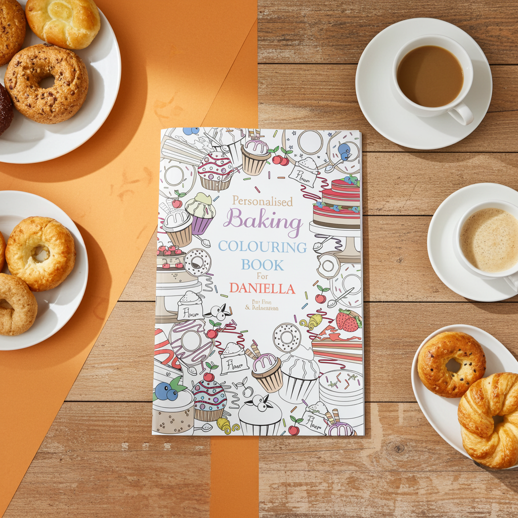 Personalised Baking Zen Colouring Book | Relaxing Mindful Meditation Gift for Adults | Fun Creative Gift for Baking Enthusiasts & Cake Lovers - Artfully Curated Creations and identify whats in the image